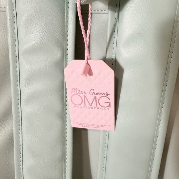 Omg Miss Gwen’s Girls Mint Green Woven Large Faux Leather School Dance Backpack - Picture 7 of 9